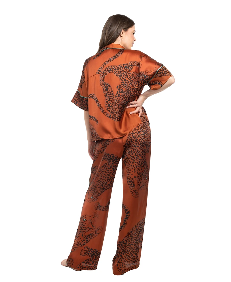 Midnight Bakery Women's 2-Piece Elbow Sleeves Top and Pants Pajama Set