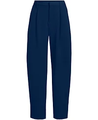Lands' End Women's Crepe High Rise Pleated Barrel Leg Ankle Pants