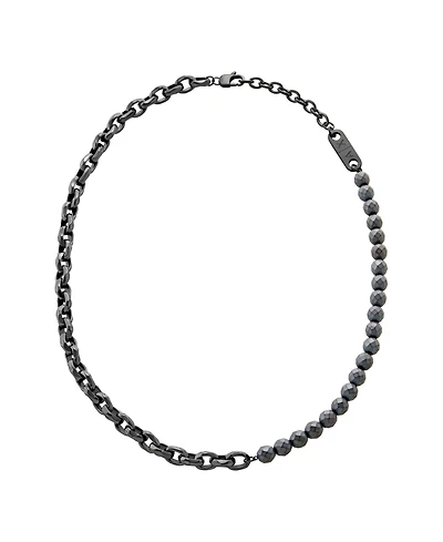 Armani Exchange Men's Gunmetal Hematite Chain Necklace