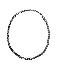 Armani Exchange Men's Gunmetal Hematite Chain Necklace