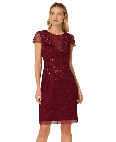 Adrianna Papell Women's Beaded Sheath Dress