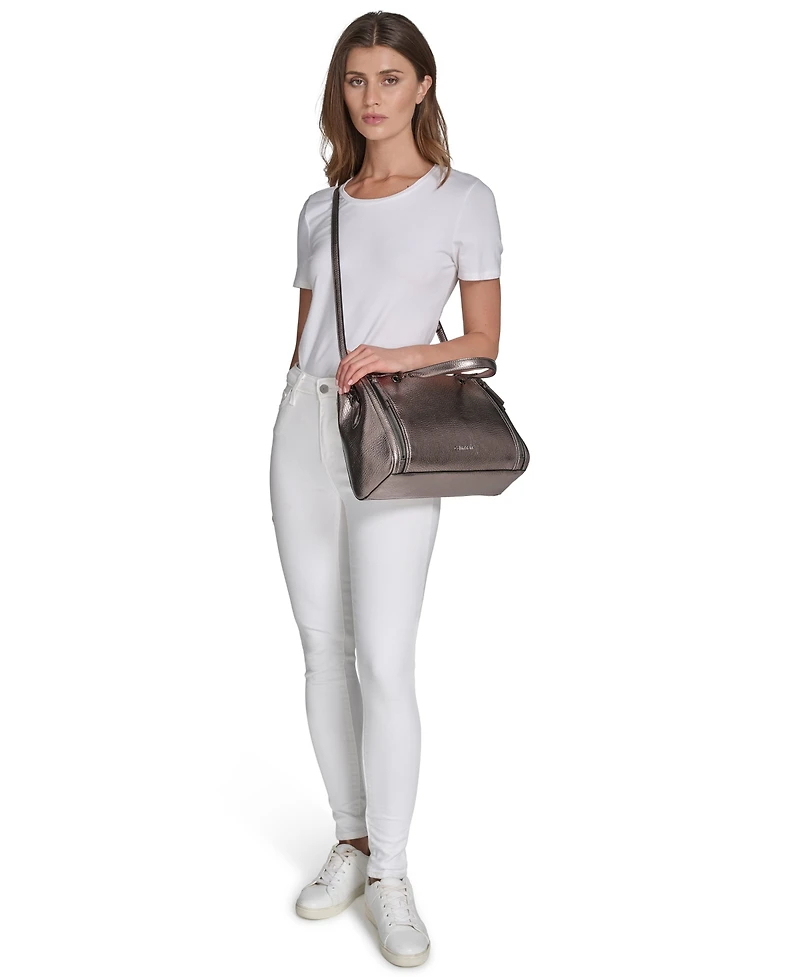 Calvin Klein Women's Garnet Metallic Satchel Bag