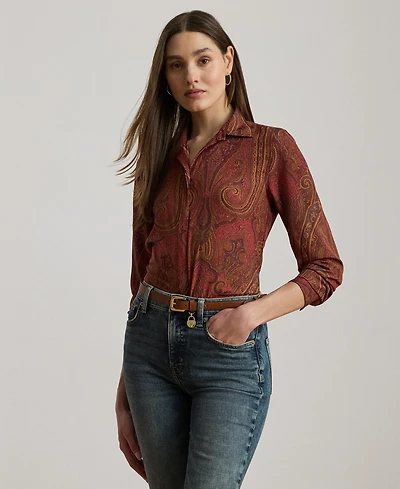 Lauren Ralph Women's Classic Fit Paisley Print Shirt