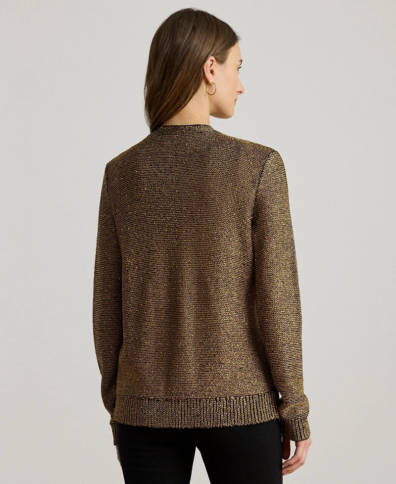 Lauren Ralph Women's Sequin Long Sleeve Cardigan