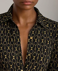 Lauren Ralph Lauren Women's Slim Fit Chain-Print Shirt