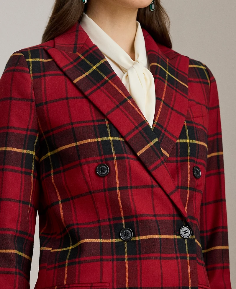 Lauren Ralph Women's Plaid Long Sleeve Blazer