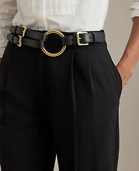 Lauren Ralph Women's Knee Patch Detail High Rise Pants