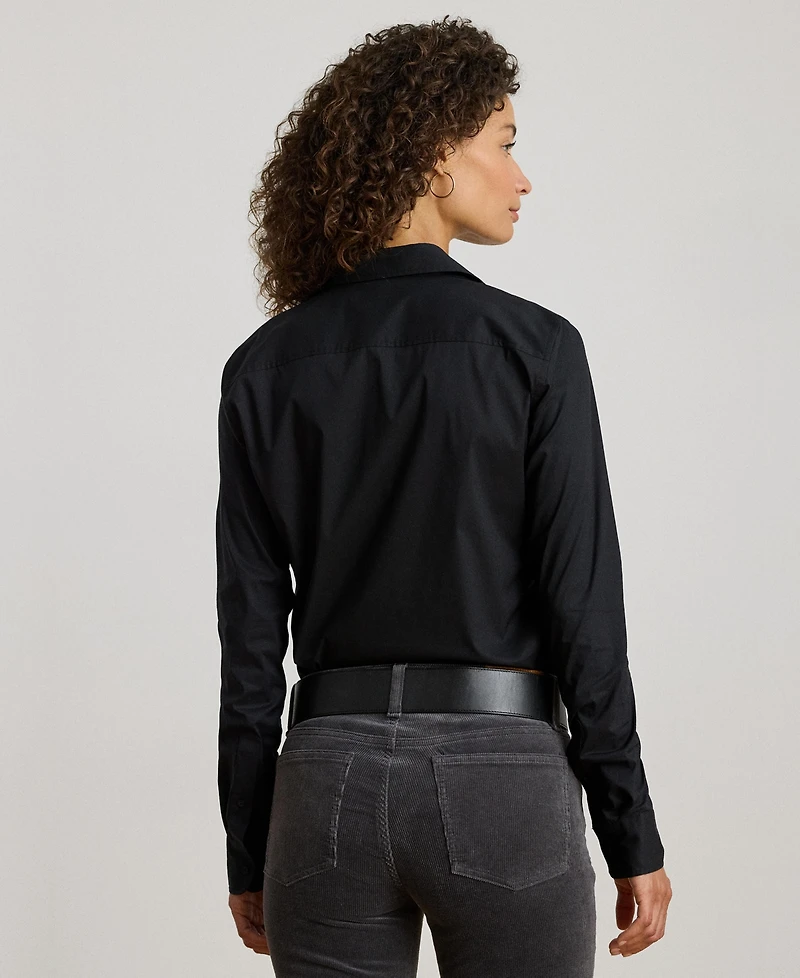 Lauren Ralph Women's Logo Detail Point Collar Shirt