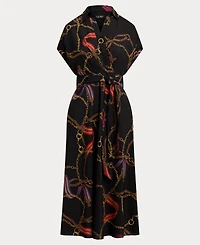 Lauren Ralph Women's Belted Crepe Dress