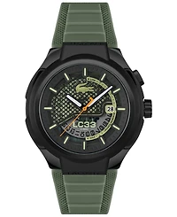 Lacoste Men's LC33 Mech Hybrid Automatic Green Silicone Strap Watch, 44mm