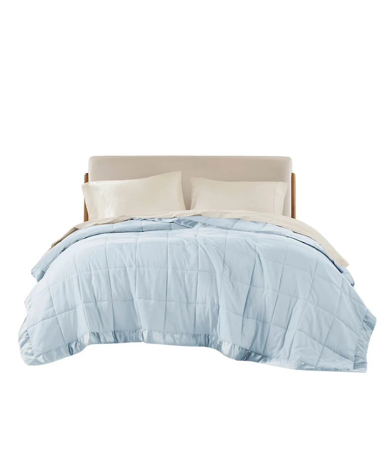 Madison Park Windom Lightweight Down Alternative Satin Trim Blanket