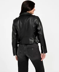 Guess Women's Long Sleeves Moto Jacket