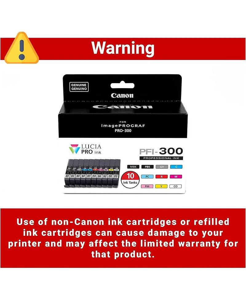 Canon 2 Pack Pfi-300 14.4ml 10 Color Ink Pack