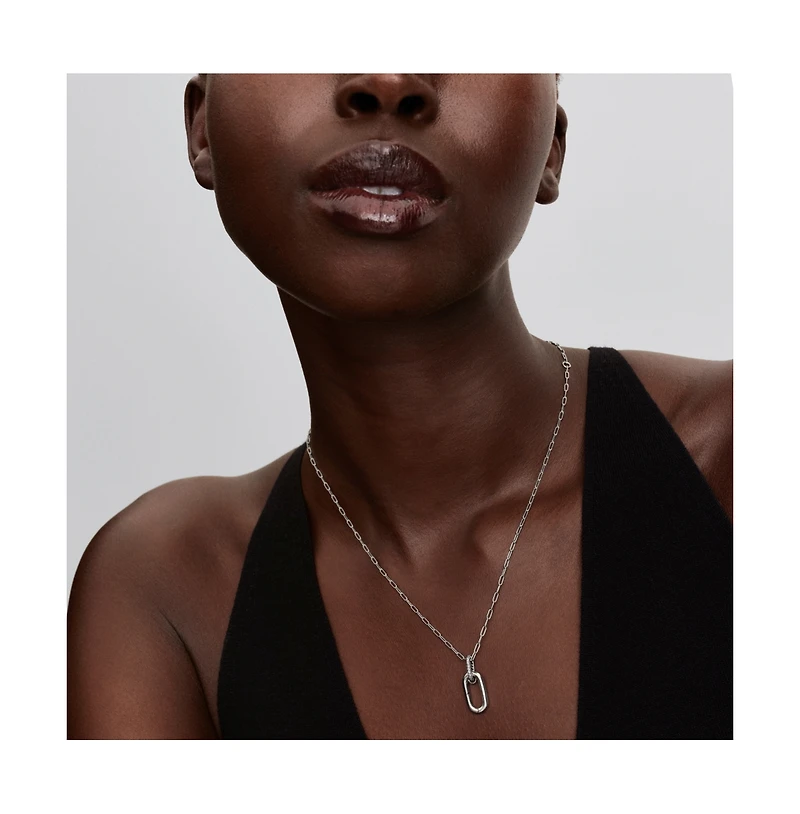 Pandora Cubic Zirconia Openable Link Pendant Necklace