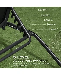 Outsunny 2 Piece Chaise Lounge Chair Pool Chairs with Wheels