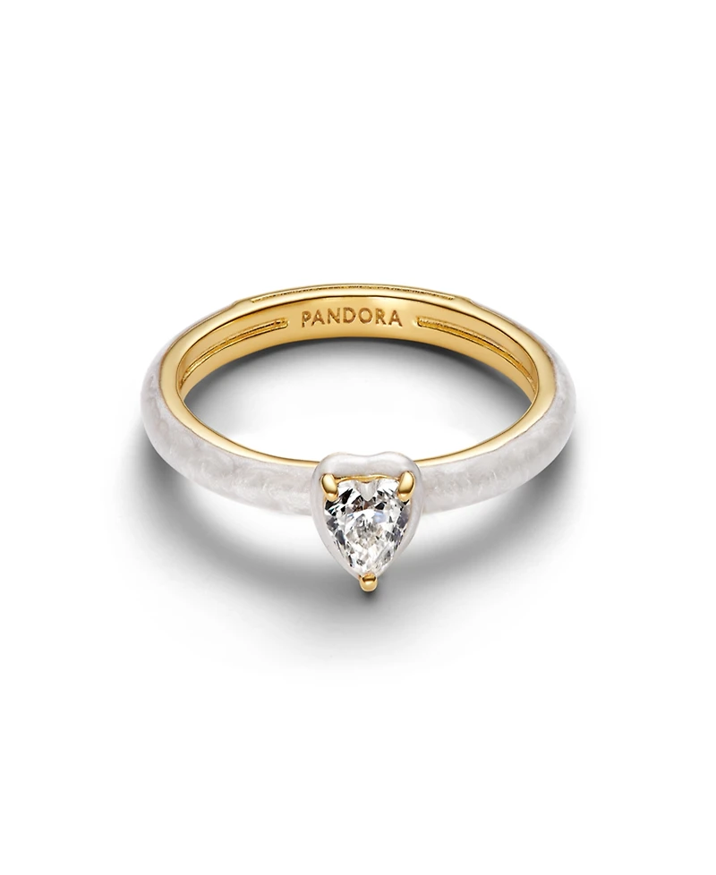 Pandora Gold Plated White Chakra Heart Ring