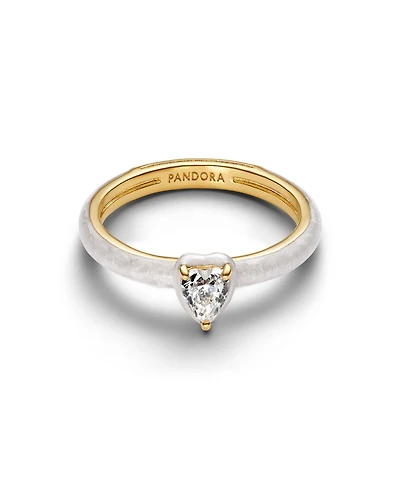 Pandora Gold Plated White Chakra Heart Ring