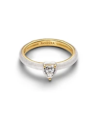 Pandora Gold Plated White Chakra Heart Ring