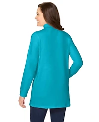 Woman Within Women's Plus Perfect Long-Sleeve Mockneck Tee