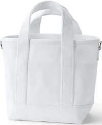 Lands' End Small Solid Color 3 Pocket Open Top Canvas Tote Bag