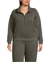 Lands' End Plus Relaxed Serious Sweats Long Sleeve 1/2 Zip Sweatshirt