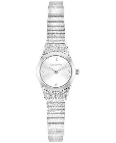 Calvin Klein Women's Contemporary Silver Tone Stainless Steel Mesh Bracelet Watch, 18mm