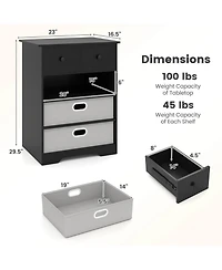 Costway 4-Drawer Dresser Modern Chest Storage Organizer with Open Shelves Anti-Tip Kits