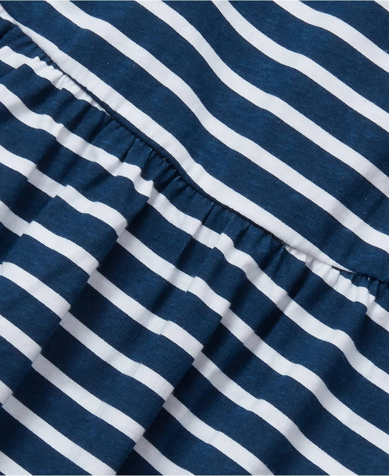 Lands' End Girls Plus Long Sleeve Gathered Waist Jersey Dress