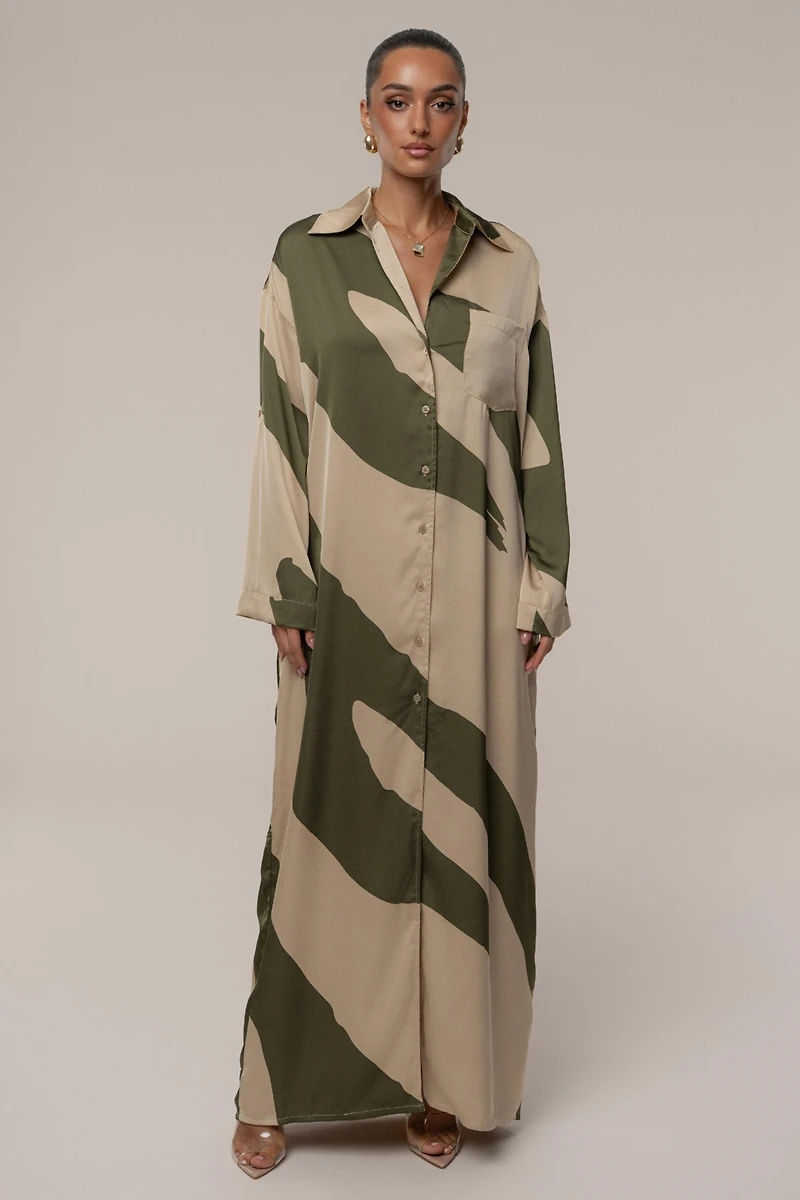Jluxlabel Women's Satin Safari Maxi Dress