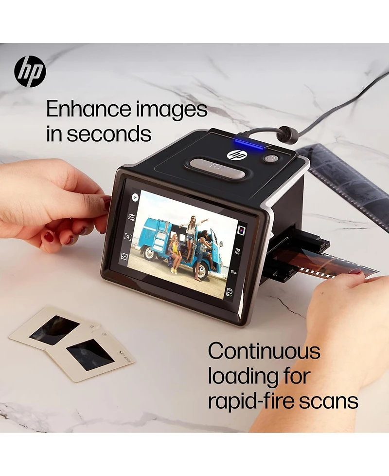 Hp FilmScan Film & Slide Scanner with 5" Touch Screen, Film Scanner Convert Negatives to Digital 22MP Jpeg