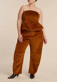 Eloquii Women's Plus Corduroy Peplum Bustier
