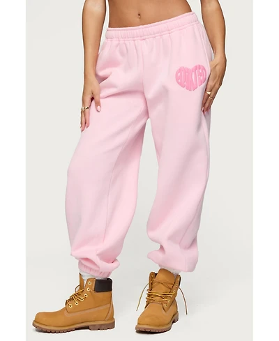 Edikted Womens Major Love Sweatpants