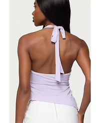 Edikted Womens Arian Starfish Asymmetric Halter Top
