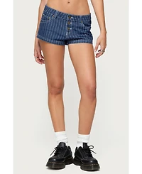 Edikted Women's Hanson Pinstripe Denim Shorts