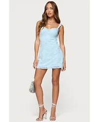 Edikted Womens Stephanie Lace Mini Dress