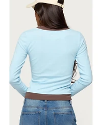 Edikted Women's Contrast Layered Look Long Sleeve T Shirt
