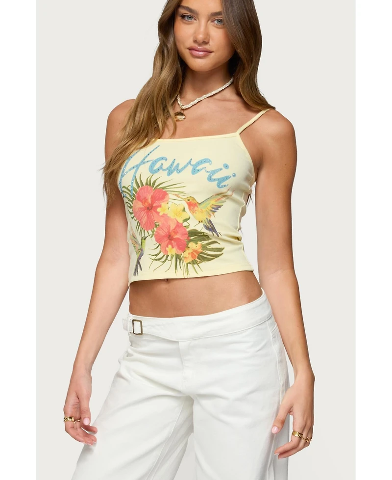 Edikted Women's Hawaii Babe Tank Top
