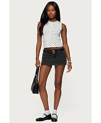 Edikted Women's Camelia Denim Mini Skort