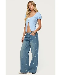 Edikted Womens Dorothea Split Front Top