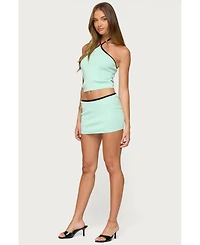 Edikted Women's Aureley Contrast Knit Halter Top
