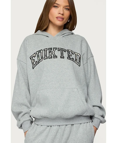 Edikted Womens Camo Crush Oversized Hoodie