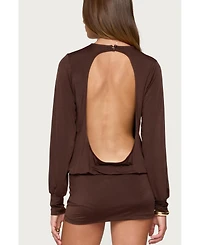 Edikted Women's Guilia Backless Long Sleeve Romper