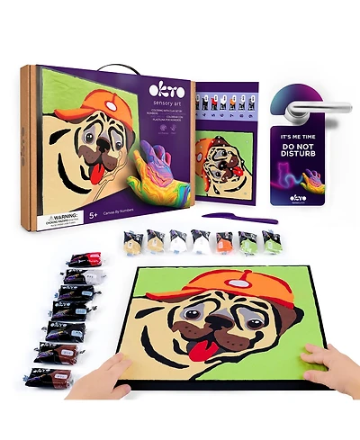 Wise Elk Okto Clay by Numbers — Pug Dog — (16.54×12.01 in) — Ages 5+