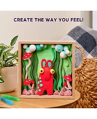 Wise Elk Okto Little Worlds - Mommy Troll - Foam Air-Dry Clay Wooden Art Kit (8.3 Square)