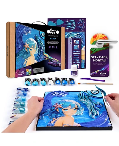 Wise Elk Okto Manga Elements - Water - 3D Clay Canvas Kit (11.8×15.7 in)