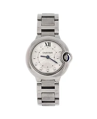 Pre-Owned Cartier Ballon Bleu de Cartier Quartz Watch in Stainless Steel with Diamond Markers 28mm