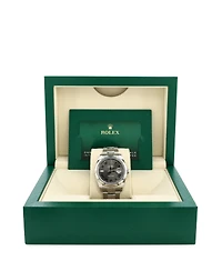 Pre-Owned Rolex Oyster Perpetual Datejust Wimbledon Automatic Watch in Stainless Steel and White Gold 41mm