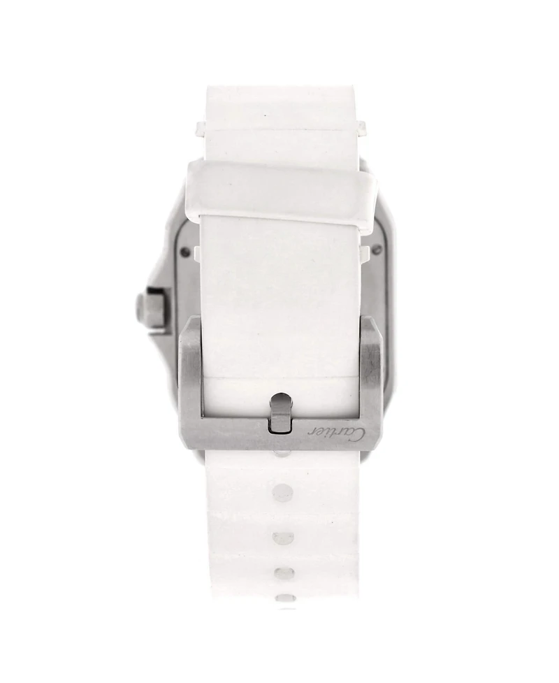Pre-Owned Cartier Santos 100 Automatic Watch in Stainless Steel and Rubber 33mm