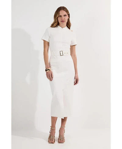 Karen Millen Belted Ponte Midi Dress