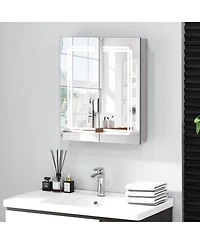 Gymax 23.5 x 27.5 Inch Bathroom Medicine Cabinet w/ Mirror Led Lighted Mirror Cabinet